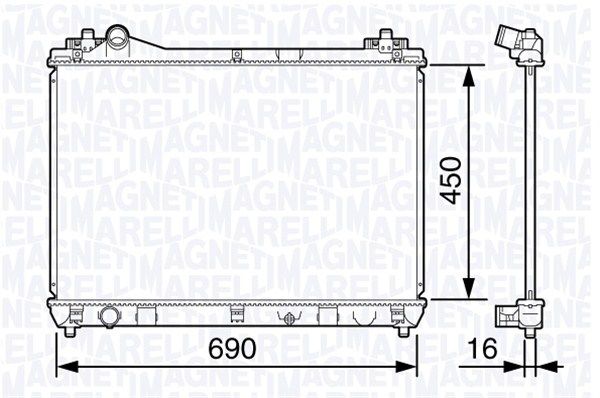 MAGNETI MARELLI Радиатор, охлаждение двигателя 350213136300